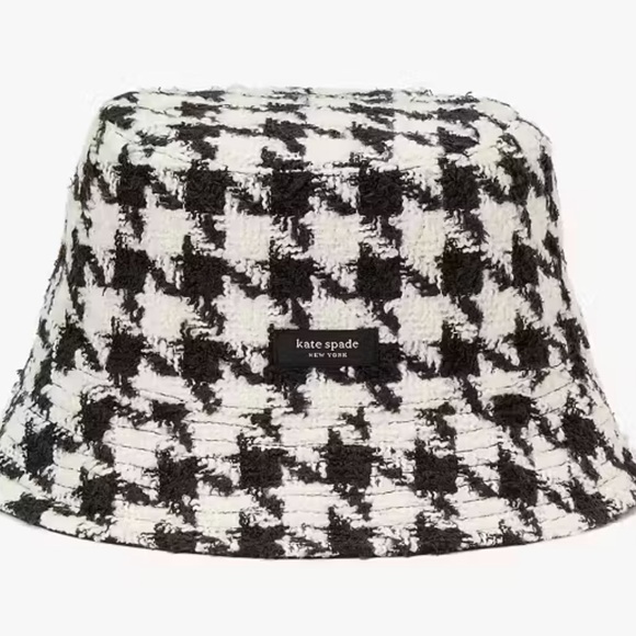 kate spade Accessories - Kate Spade Houndstooth Tweed Bucket Hat nwt in packaging
